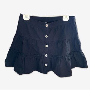 CottonOn black ruffle button front mini skirt M